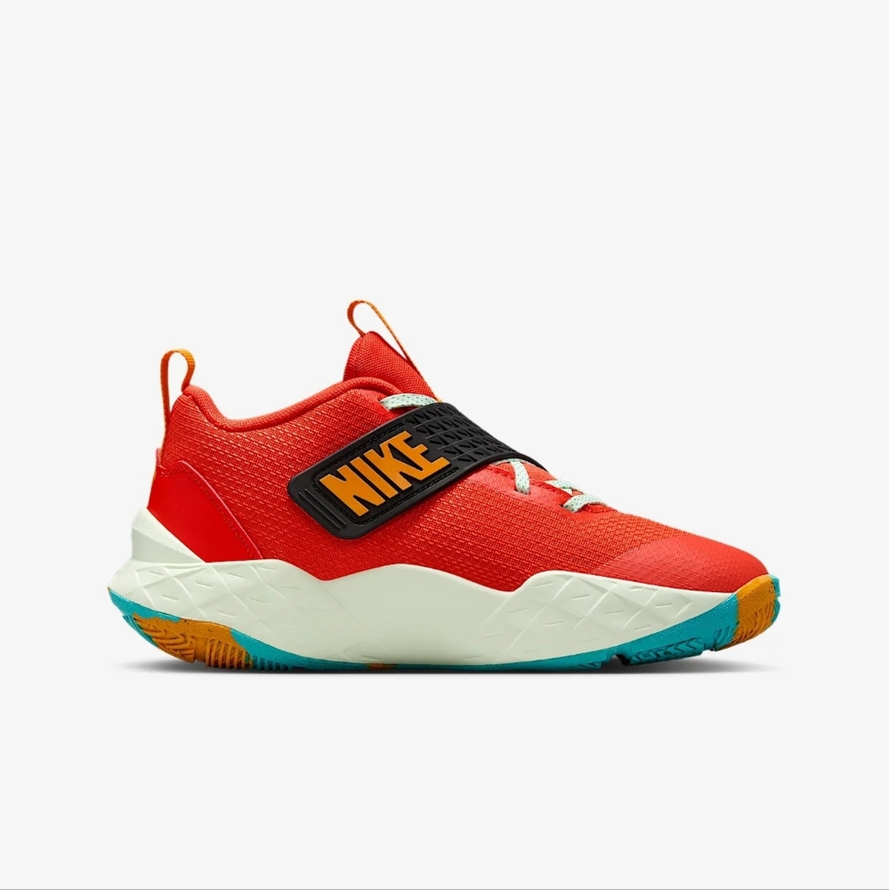 Nike Team Hustle D 12 Big Kids' Red and Black Athletic Shoes - Picture 3 of 7